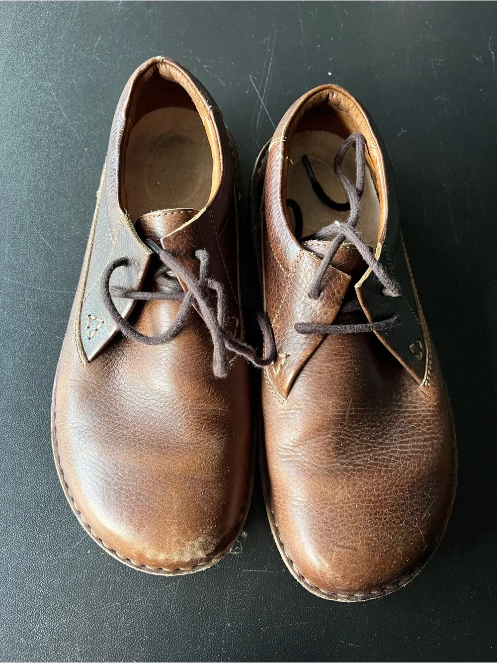 Birkenstock Brown Leather Lace-Up Shoes for Men, 41